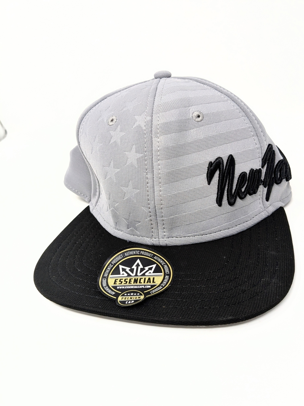 New York American Flag USA Gray and Black Snapback Hat
